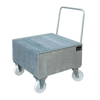Galvanised collection vessel with grating, mobile, 800x800x615mm